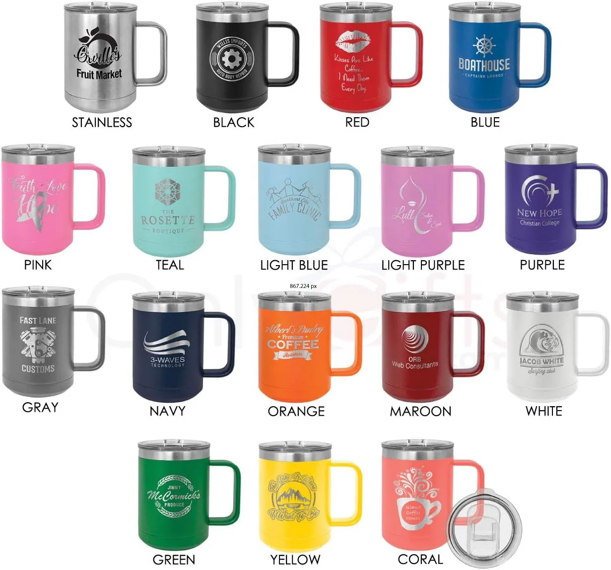 OH DEER Maroon 15 oz Coffee Cup w/Slide Top Lid | Insulated Travel Coffee Mug | Birthday Or Christmas Gift Ideas From Women or Men | Compare To Yeti Rambler | ONLYGIFTS.COM