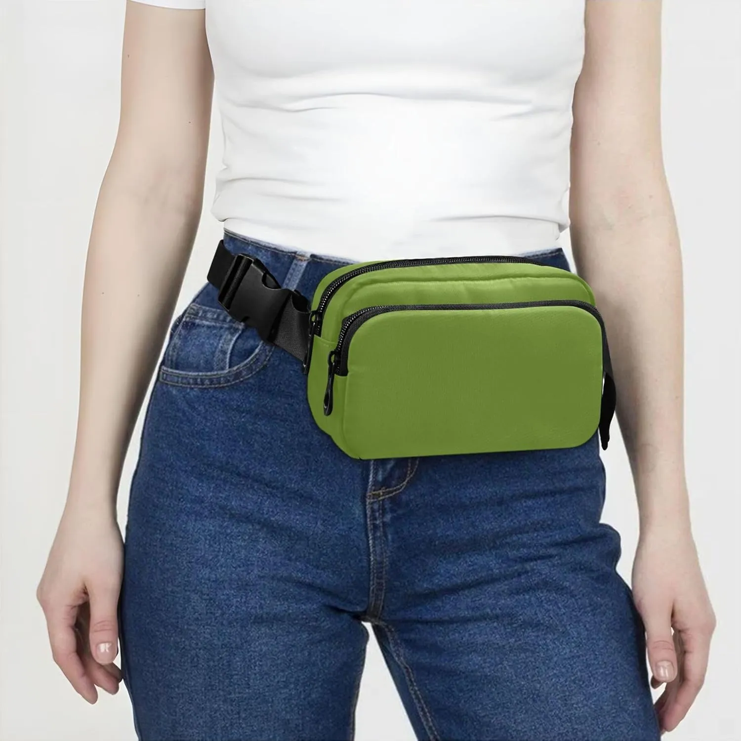 Olive Drab Green Fanny Packs for Women Waterproof Belt Bag Hip Pack Colorful Waist Pack for Women