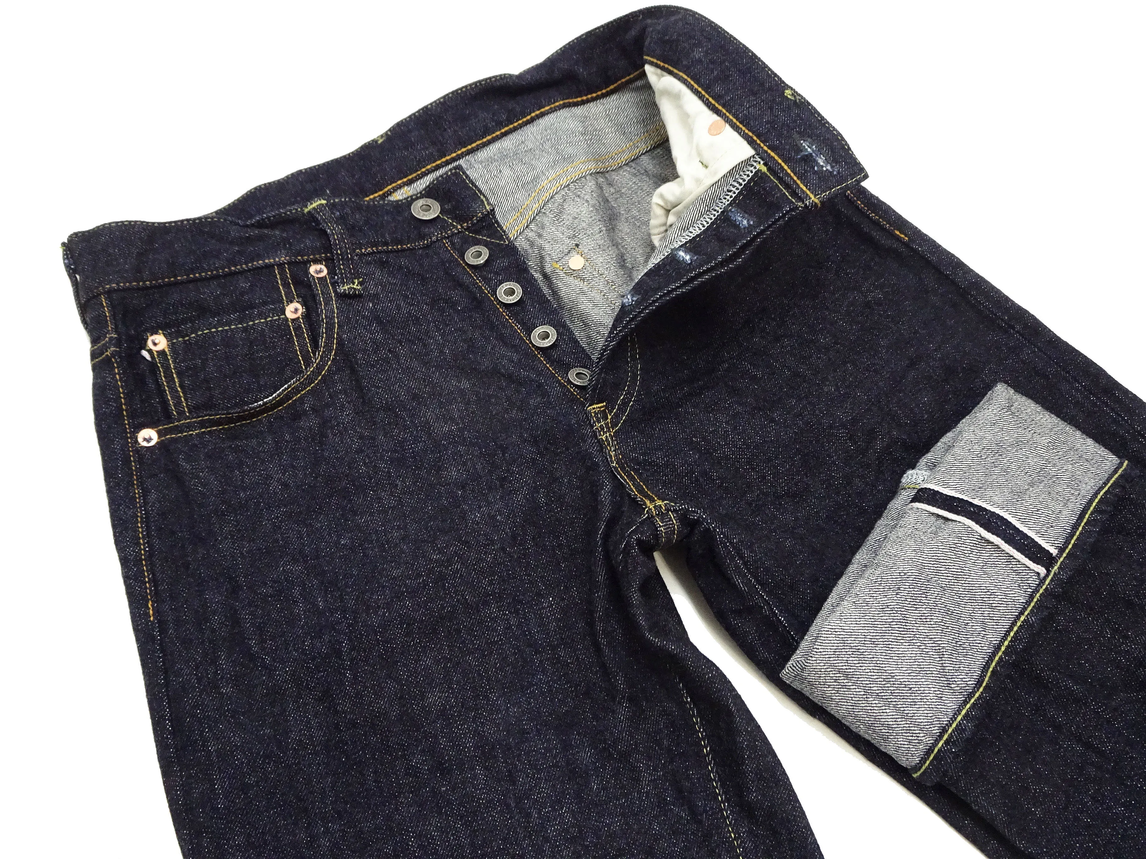 ONI Denim Relaxed Straight Jeans 200 Men's Button-Fly High-Rise 15oz. Low-Tension Selvedge Denim Indigo Jean Pants ONI-200