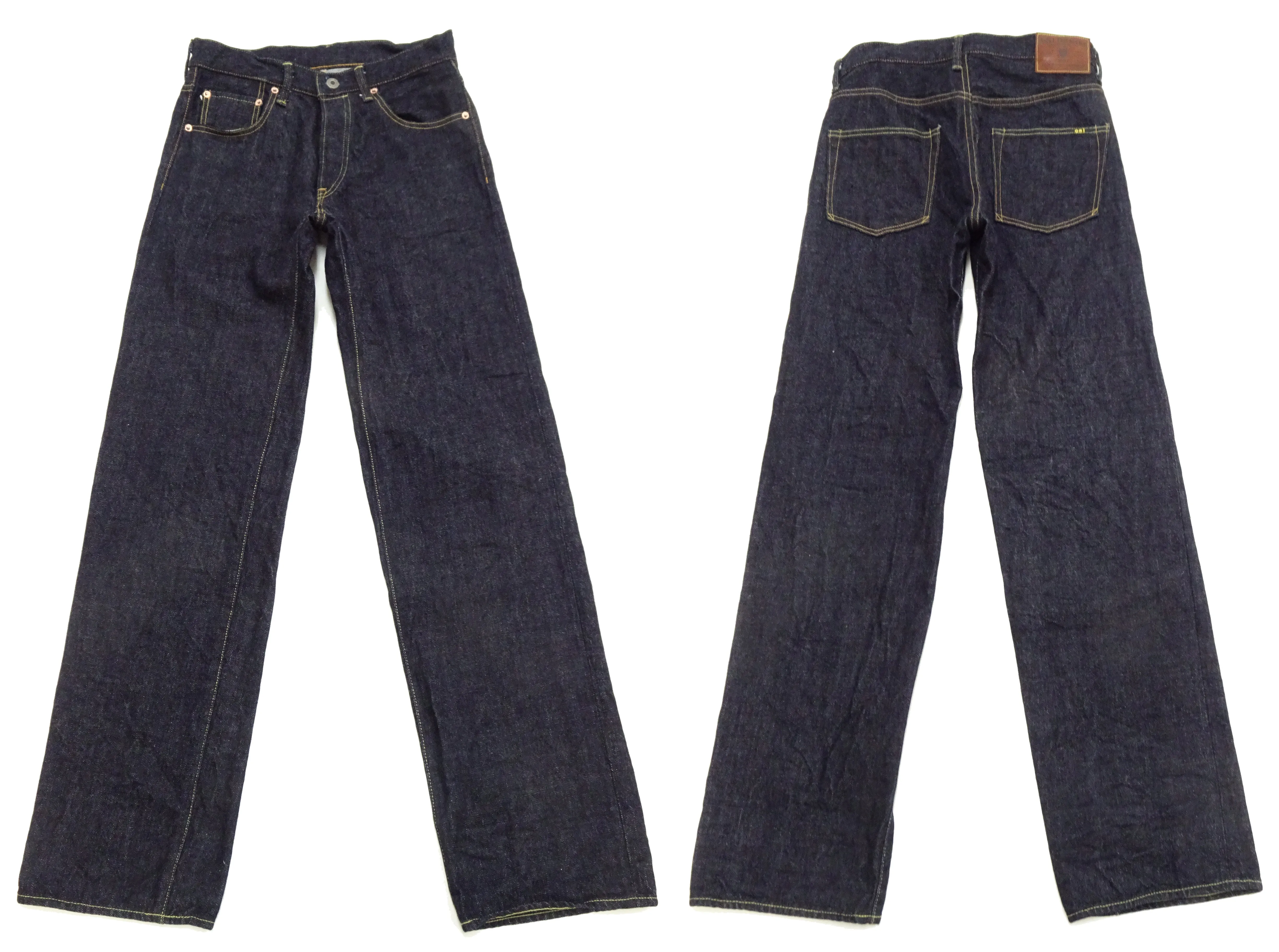 ONI Denim Relaxed Straight Jeans 200 Men's Button-Fly High-Rise 15oz. Low-Tension Selvedge Denim Indigo Jean Pants ONI-200