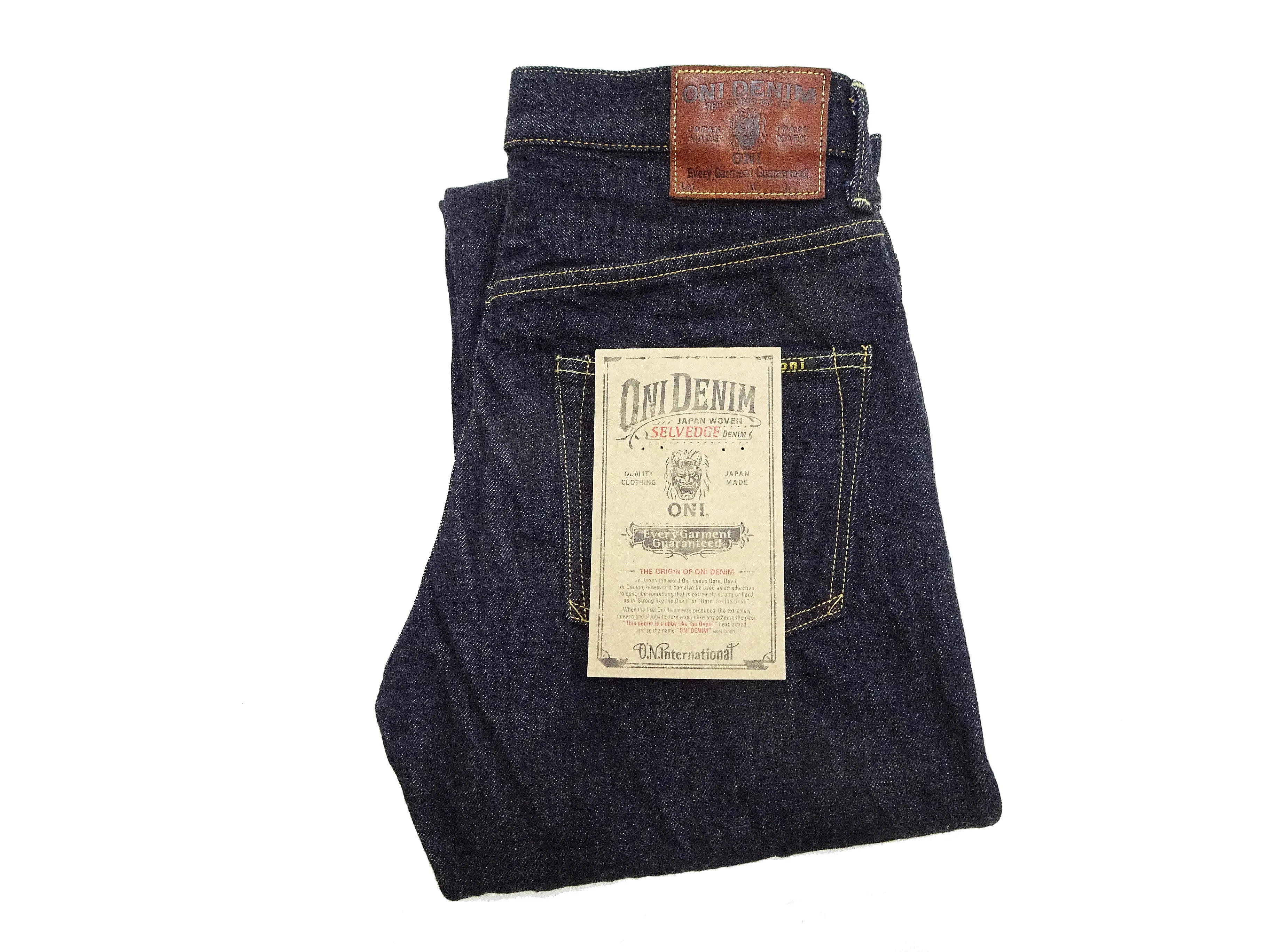 ONI Denim Relaxed Straight Jeans 200 Men's Button-Fly High-Rise 15oz. Low-Tension Selvedge Denim Indigo Jean Pants ONI-200