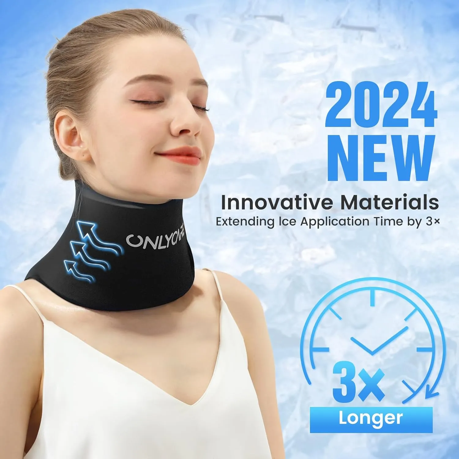 ONLYCARE Neck Ice Pack Wrap Gel - Upgraded Ice Packs for Neck Reusable, Hot and Cold Compress, FSA or HSA Eligible, Relief of Pain, Swelling, Sprains, Office Pressure