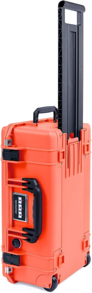 Orange & Black Pelican 1535 Air case. Comes empty with wheels.