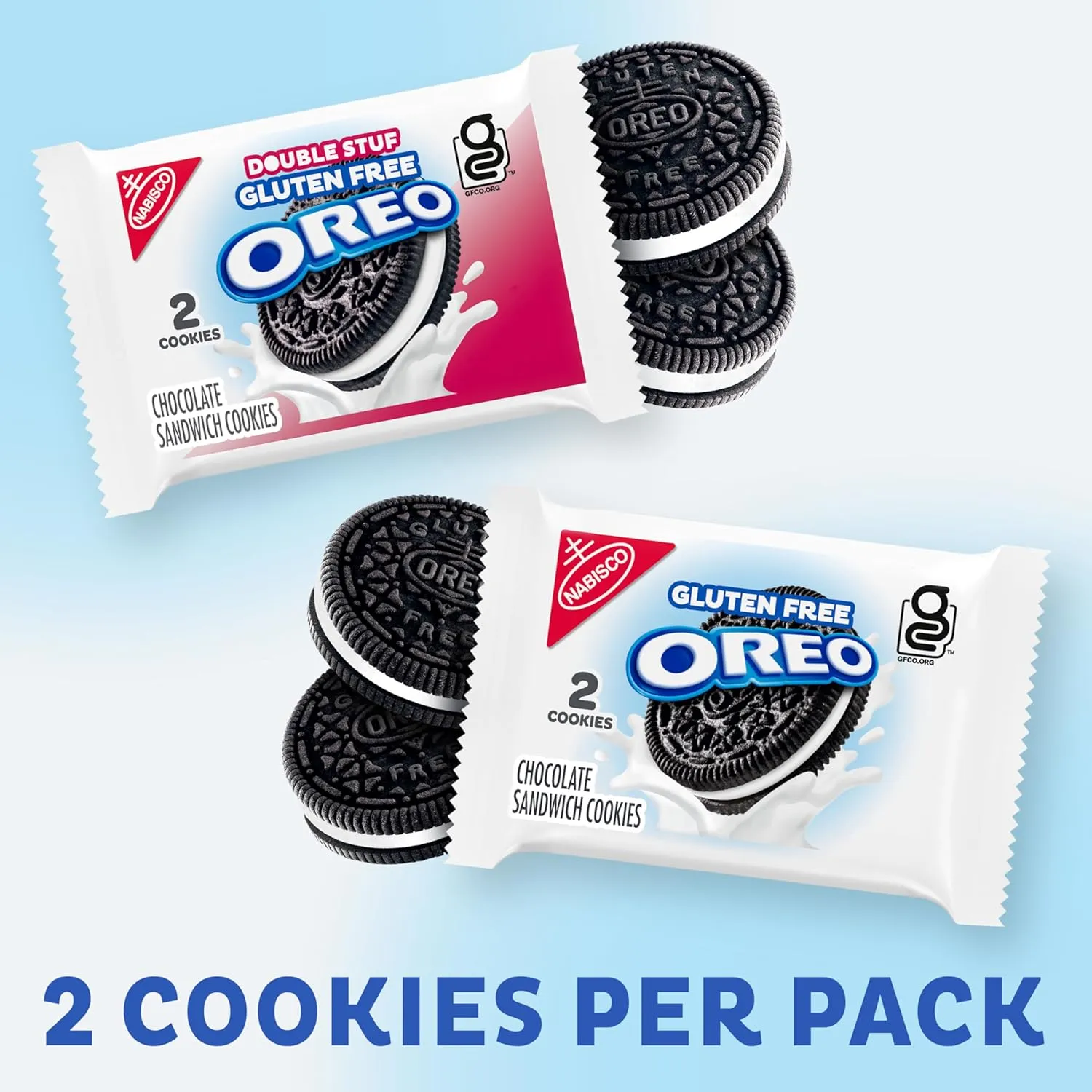 OREO Gluten Free Original & Double Stuf Chocolate Sandwich Cookies Variety Pack, Gluten Free Cookies, 20 Snack Packs (2 Cookies per Pack)