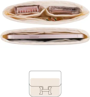 Organizer for Luxury Bag, Silky Satin Tote Bag Inner and Small Purse Bags Storage Fit for Constance 18/24 with Multi Color, Lightweight for Daily Use (Craie, Constance 18)