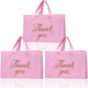 Outus Thank You Bags for Small Business 10 x 12 2.36 Mil Thick Retail Goodie Shopping Bag with Handles Reusable for Boutique
