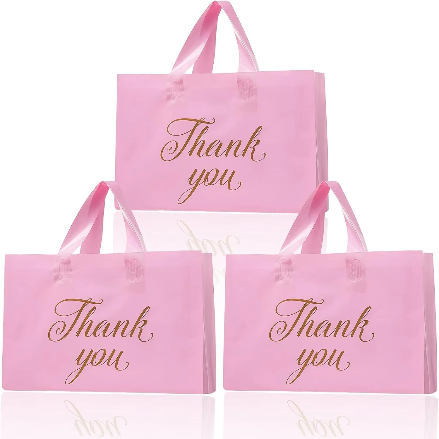 Outus Thank You Bags for Small Business 10 x 12 2.36 Mil Thick Retail Goodie Shopping Bag with Handles Reusable for Boutique
