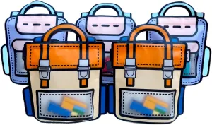 OWLSOME Trendybag Orange and Purple Top-handle Party Goodie bags, Grip n’ Seal gift bags with Stand-up Bottom, birthday bags, 20 Pc (Small, Mixed Color)