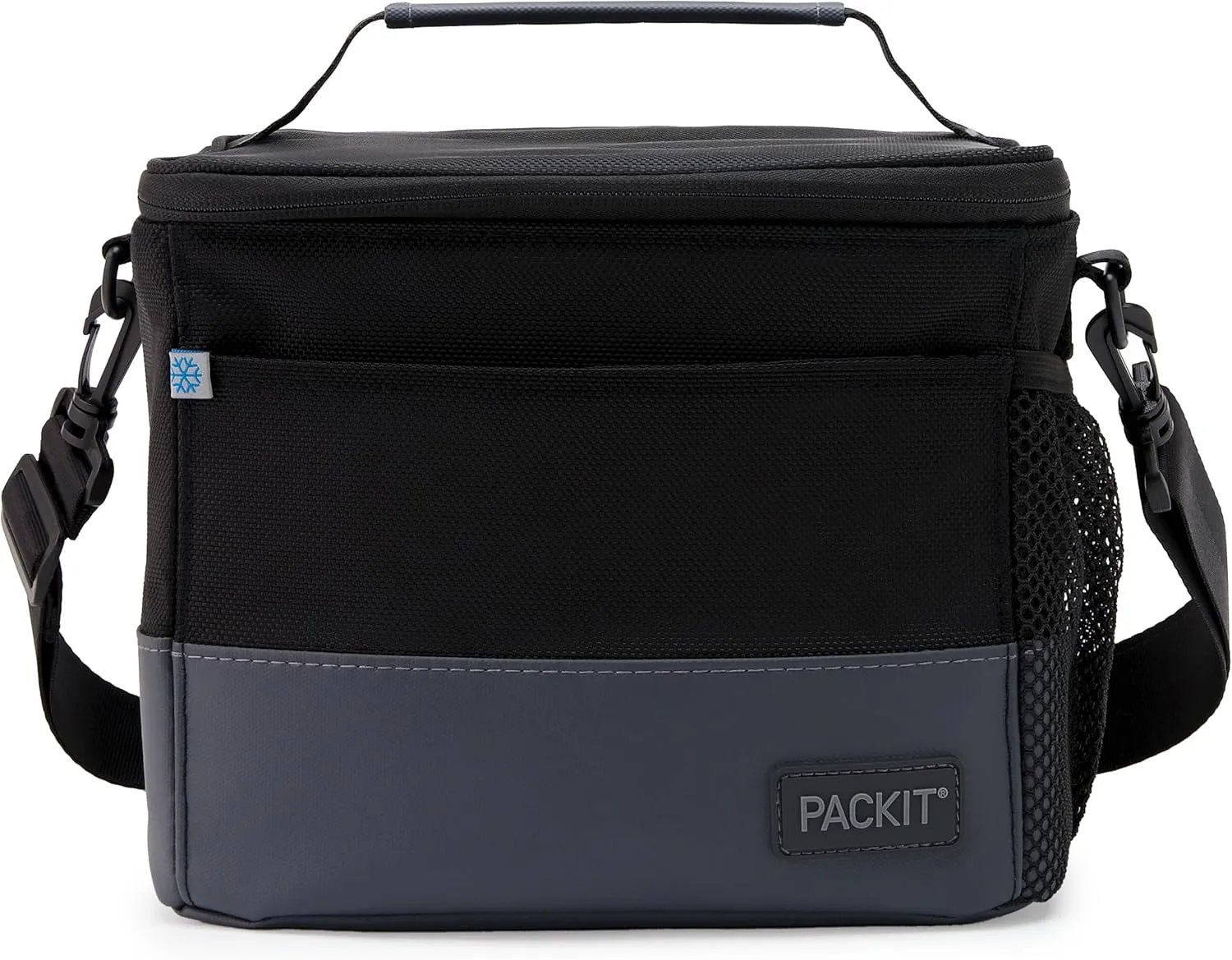 PackIt Freezable Lunch Pail, Black/Gray, Engineered with ECOFREEZE  Technology: Triple Layered Protection for Ultimate Cooling, with Removable Crossbody Strap, Fresh Food On the Go