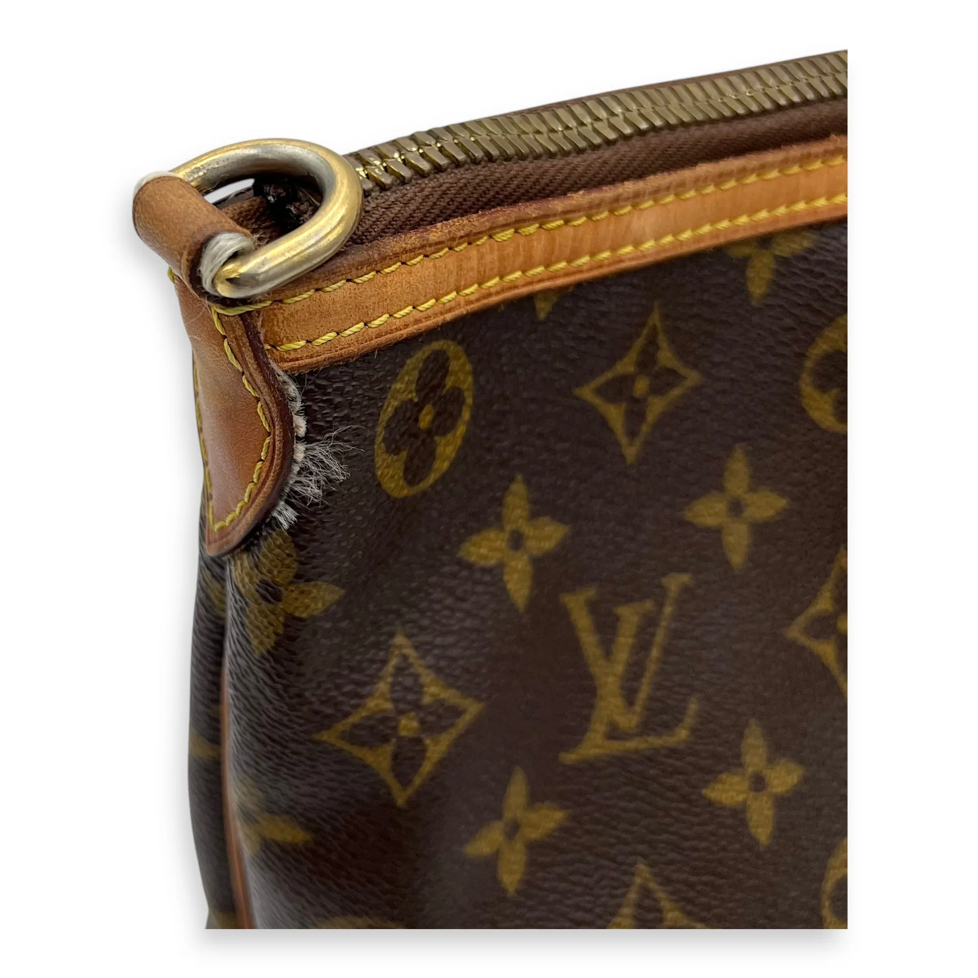 Palermo Top Handle Bag Brown in Monogram Coated Canvas, Gold hardware