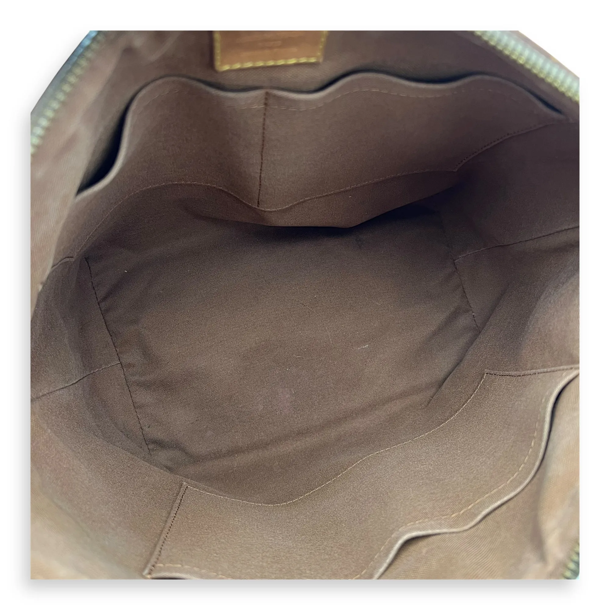 Palermo Top Handle Bag Brown in Monogram Coated Canvas, Gold hardware