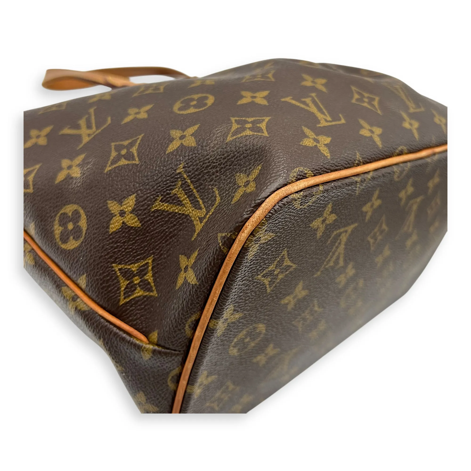 Palermo Top Handle Bag Brown in Monogram Coated Canvas, Gold hardware