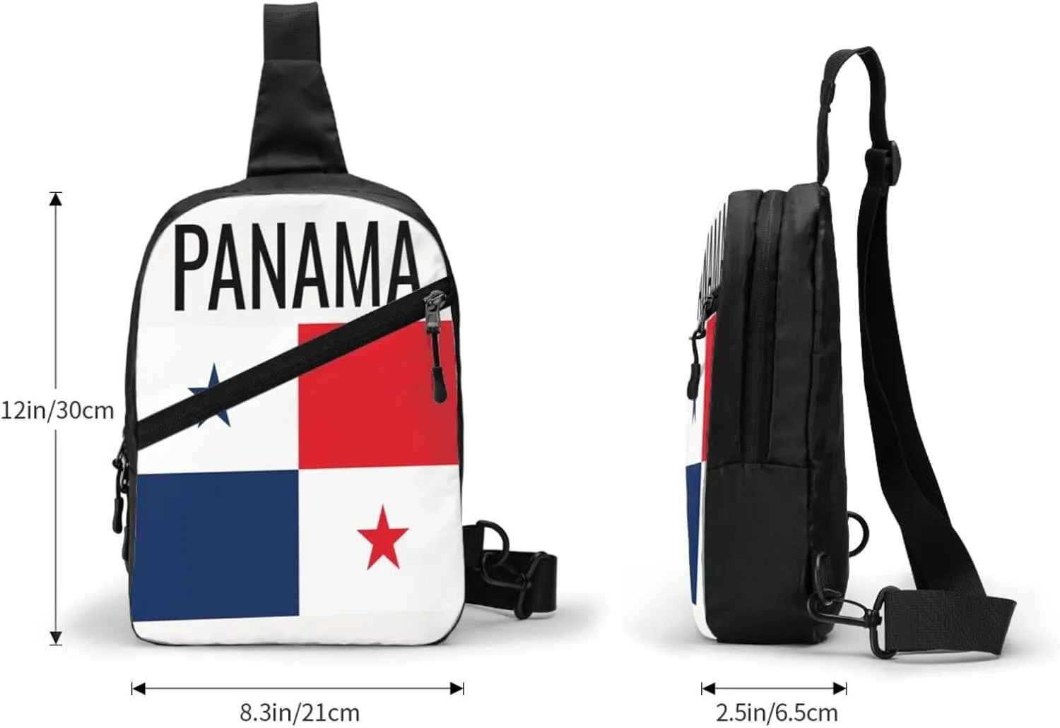 Panama Flag Portable Crossbody Bag Foldable Sling Bags Sports Gym Chest Daypack Reusable Shoulder Backpack Casual Diagonally Rucksack Fanny Packs