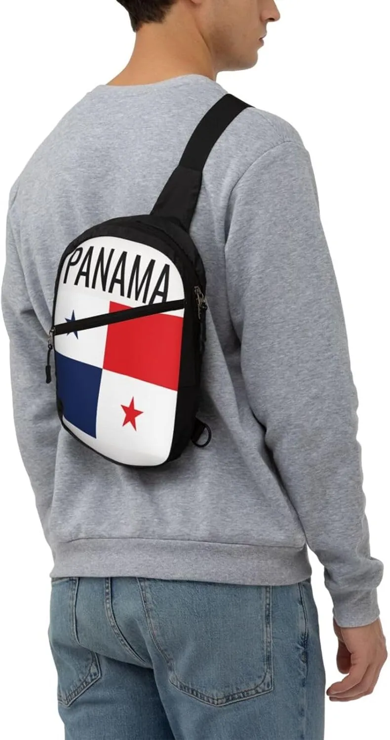 Panama Flag Portable Crossbody Bag Foldable Sling Bags Sports Gym Chest Daypack Reusable Shoulder Backpack Casual Diagonally Rucksack Fanny Packs