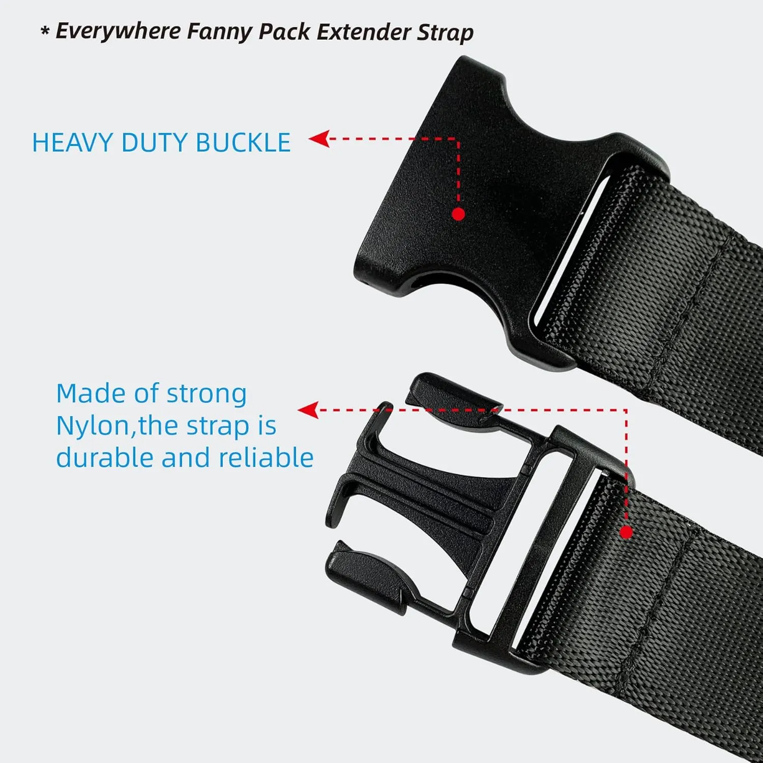 Pander Fanny Pack Everywhere Belt Bag Extender Strap, Only Fit for Pander Everywhere Belt Bag. (Black)