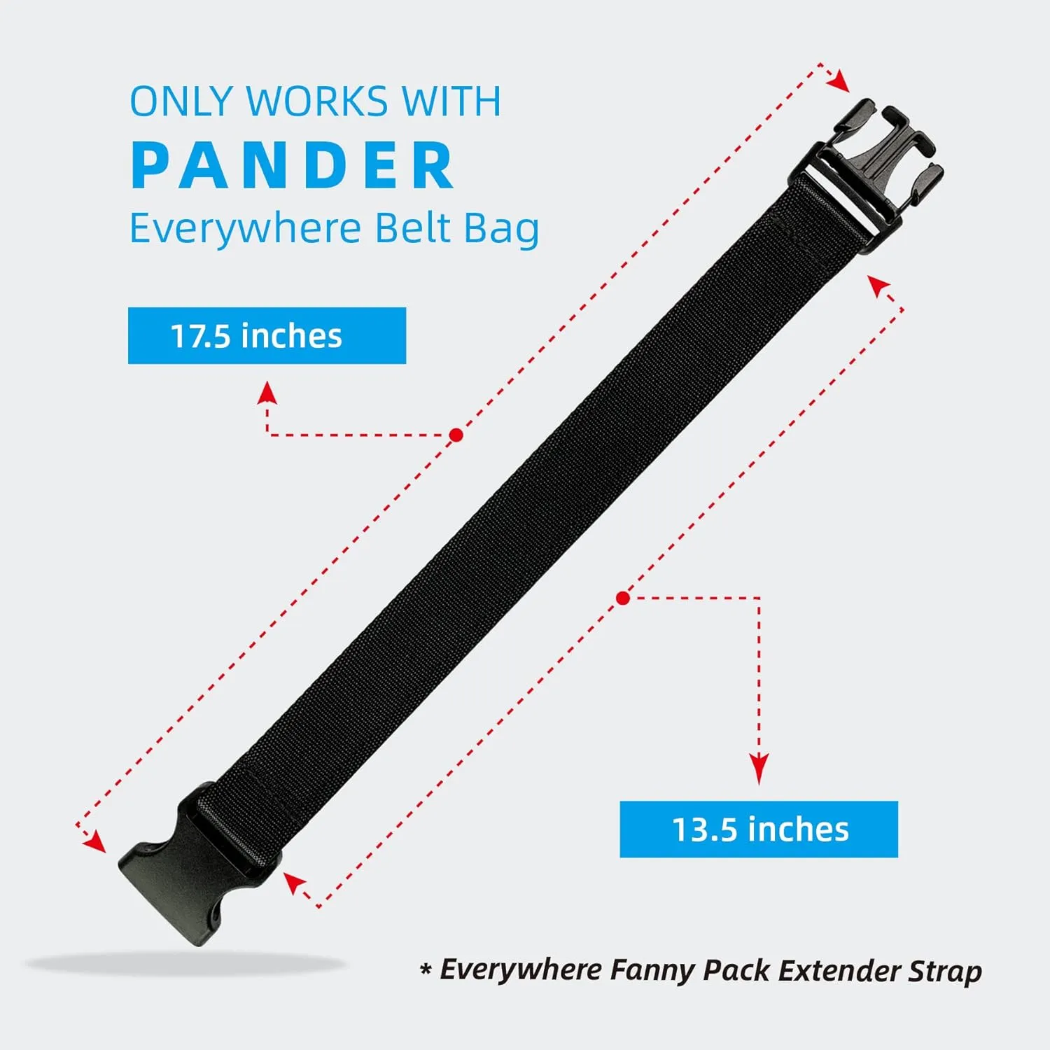 Pander Fanny Pack Everywhere Belt Bag Extender Strap, Only Fit for Pander Everywhere Belt Bag. (Black)