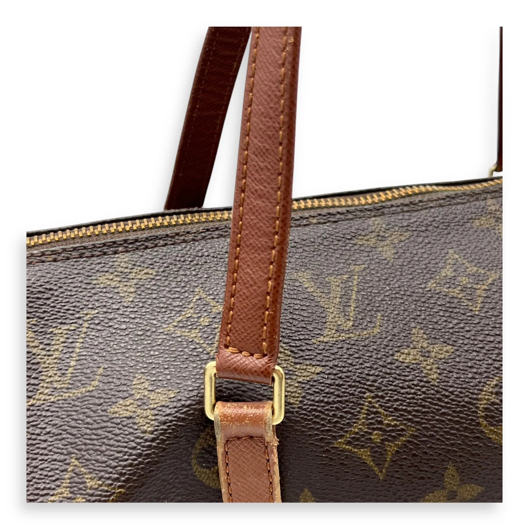 Papillon 30 Brown Top Handle Bag in Monogram Coated Canvas, Gold hardware