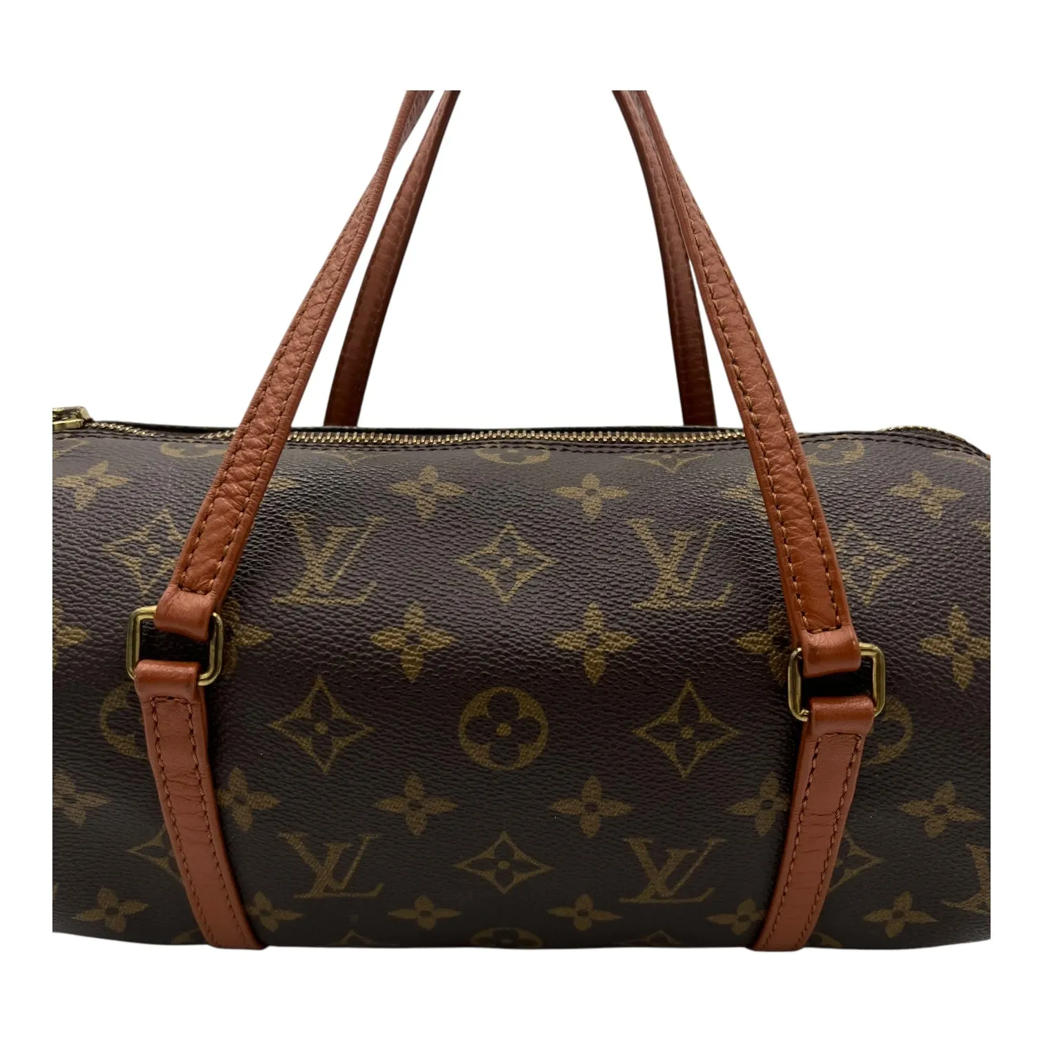 Papillon Top Handle Bag 26 Brown in Monogram Coated Canvas, Gold hardware