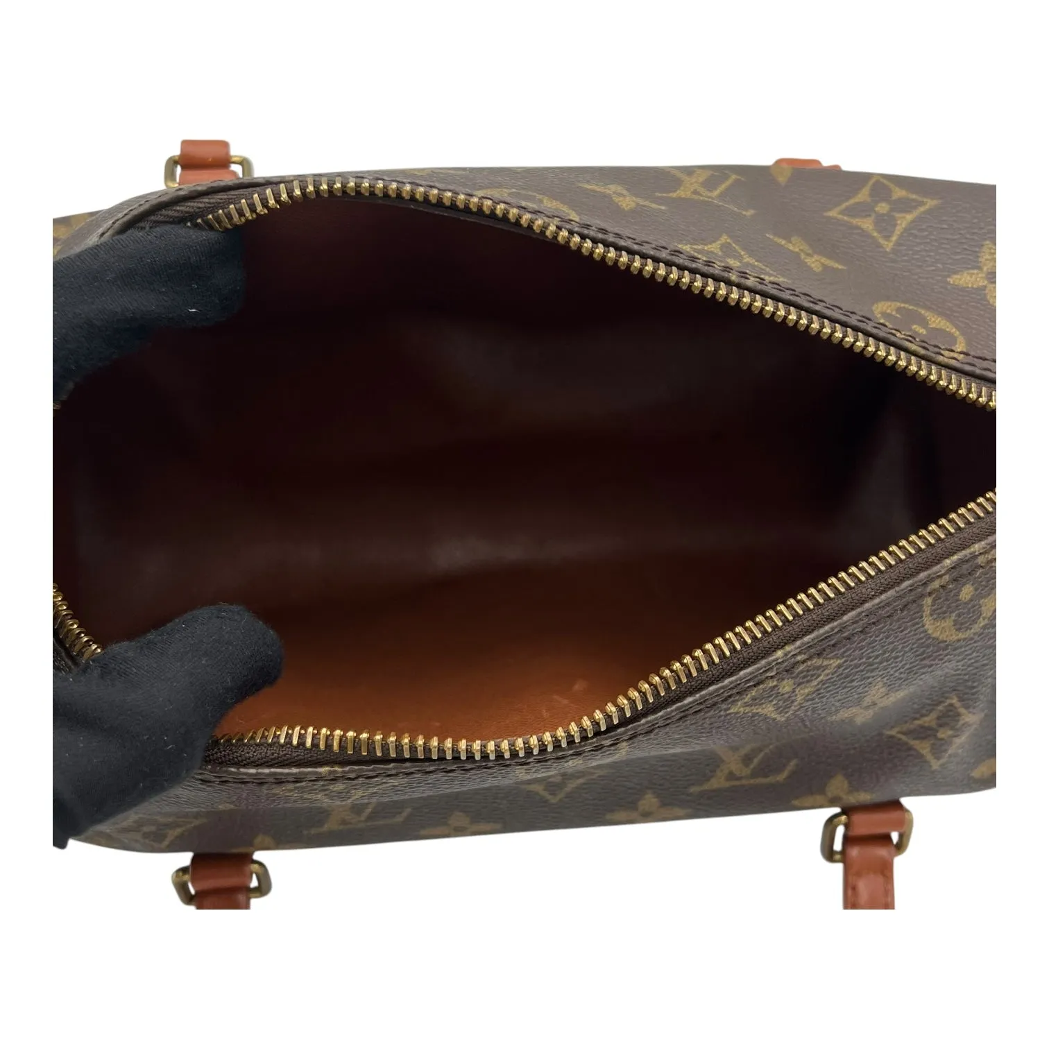 Papillon Top Handle Bag 26 Brown in Monogram Coated Canvas, Gold hardware