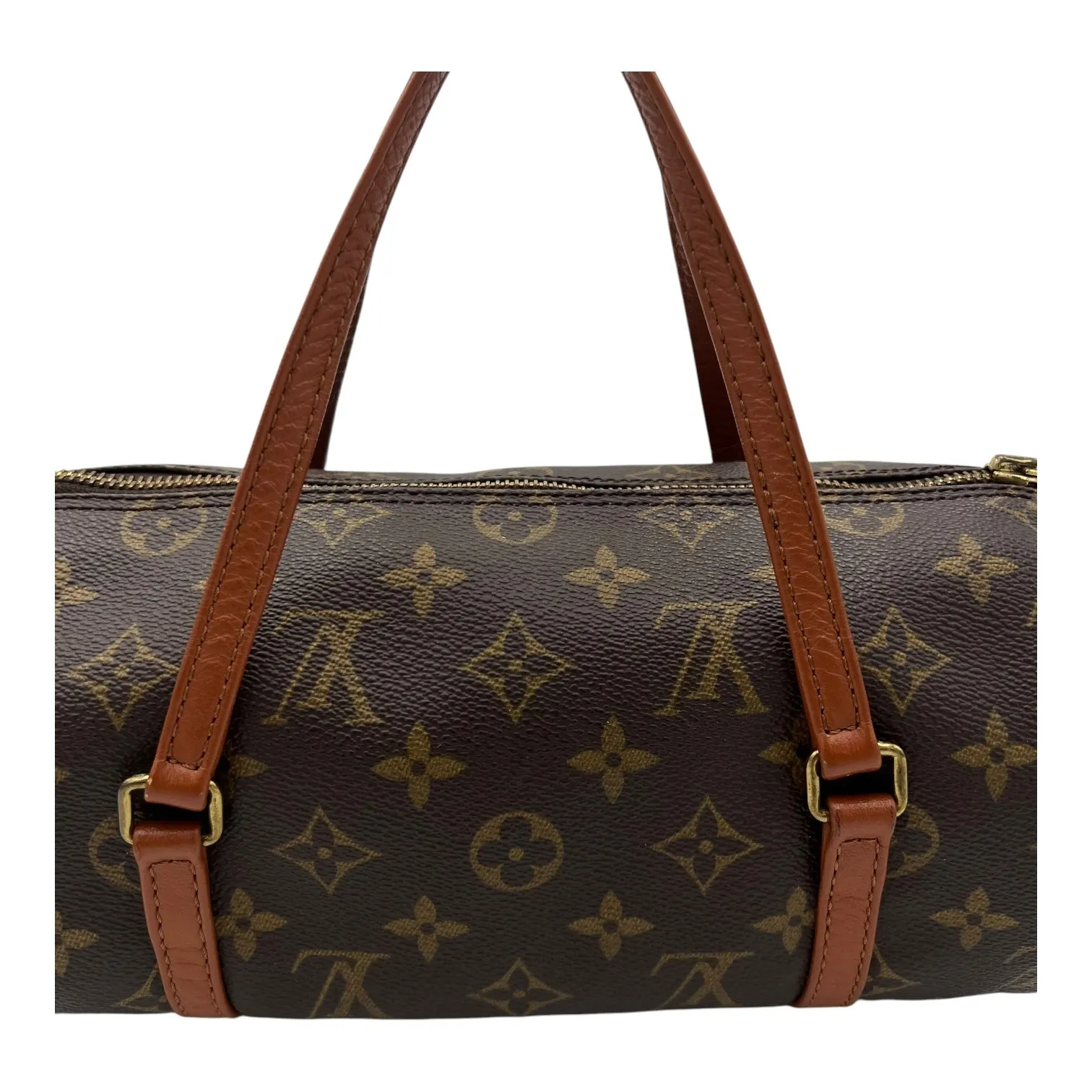 Papillon Top Handle Bag 26 Brown in Monogram Coated Canvas, Gold hardware