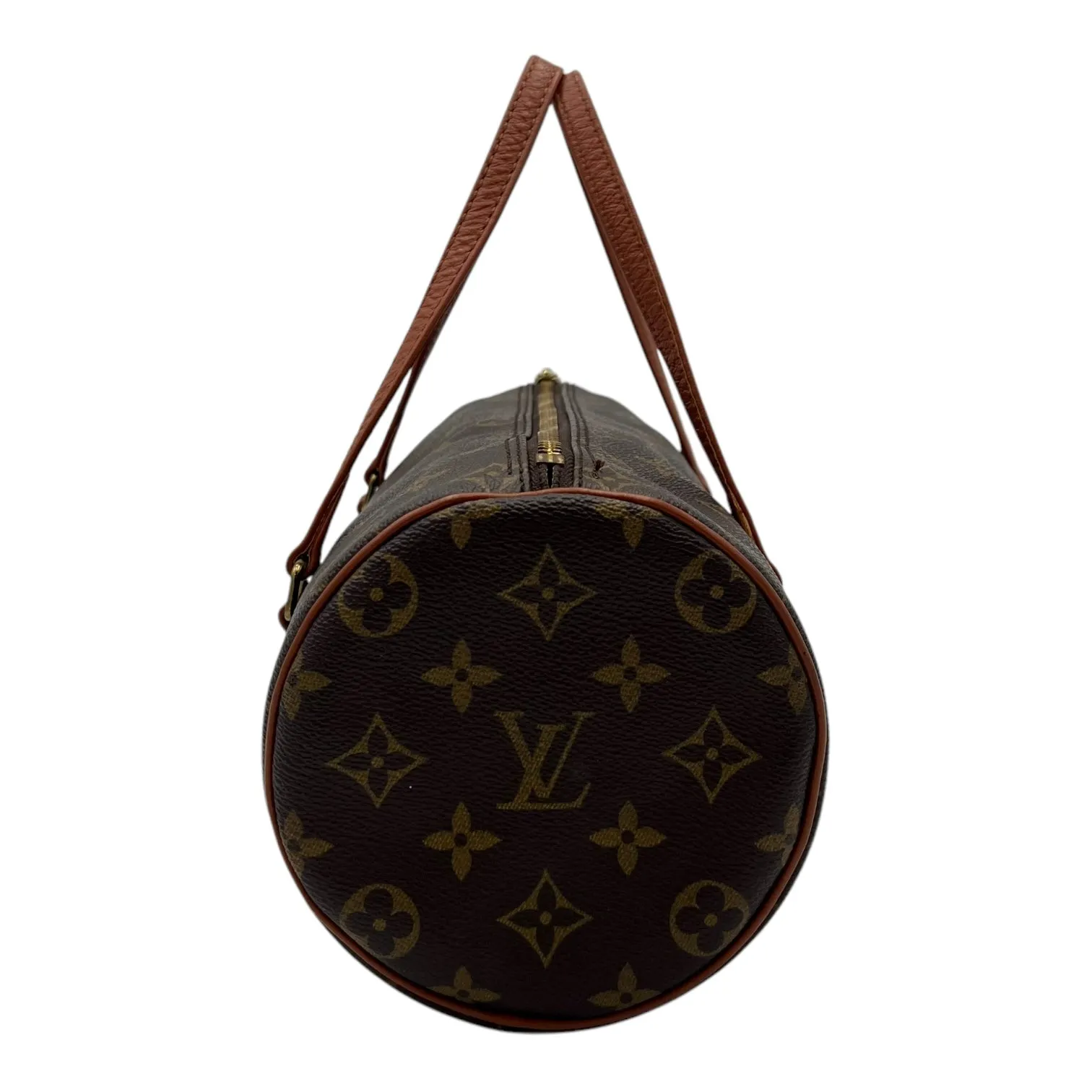 Papillon Top Handle Bag 26 Brown in Monogram Coated Canvas, Gold hardware