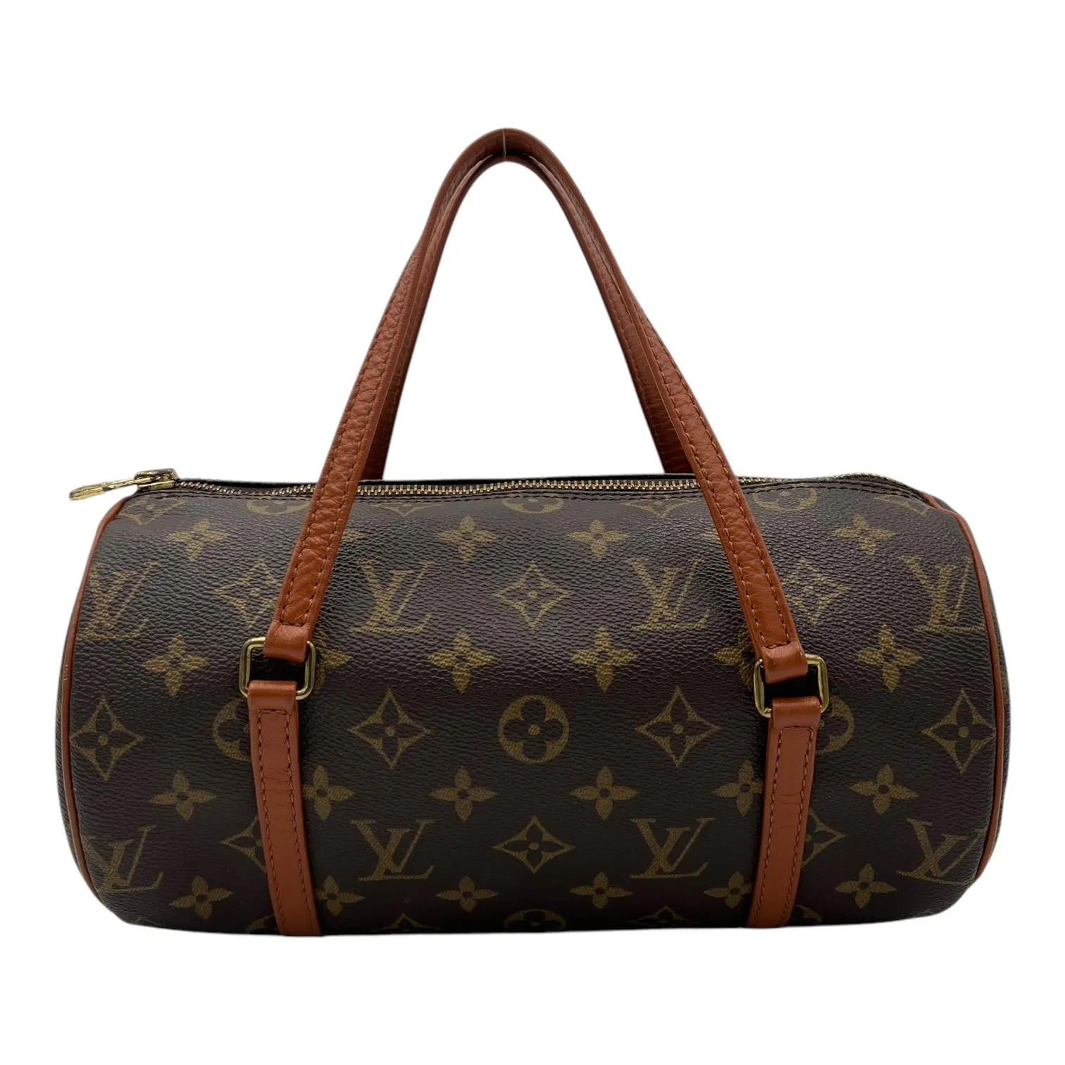 Papillon Top Handle Bag 26 Brown in Monogram Coated Canvas, Gold hardware