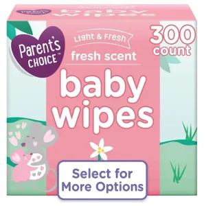 Parent's Choice Fresh Scent Baby Wipes, 300 Count