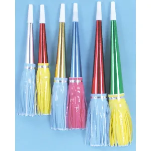 Party in Style with 11" Assorted Color Foil & Fringe Horns (72/Pk)