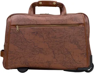 Patricia Nash Argentella Large Trolley Bag, Signature Map, Riot Rust, 22" L x 10.75" W x 13.5" H