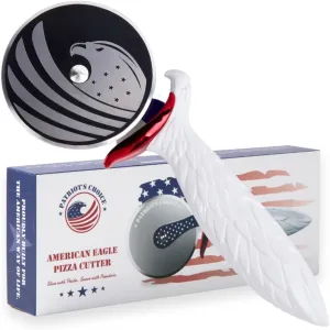 Patriot's Choice American Eagle Pizza Cutter – Eagle Engraved Blade & Eagle Handle – Ultra-Sharp Stainless Steel Wheel for Perfect Slicing – The Ultimate Patriotic Kitchen Tool & Gift Idea
