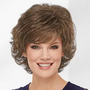 Paula Young Alex WhisperLite Wig Sassy Short Wig with Side-Swept Bangs and Tousled Curls/Multi-Tonal Shades of Blonde, Silver, Brown and Red