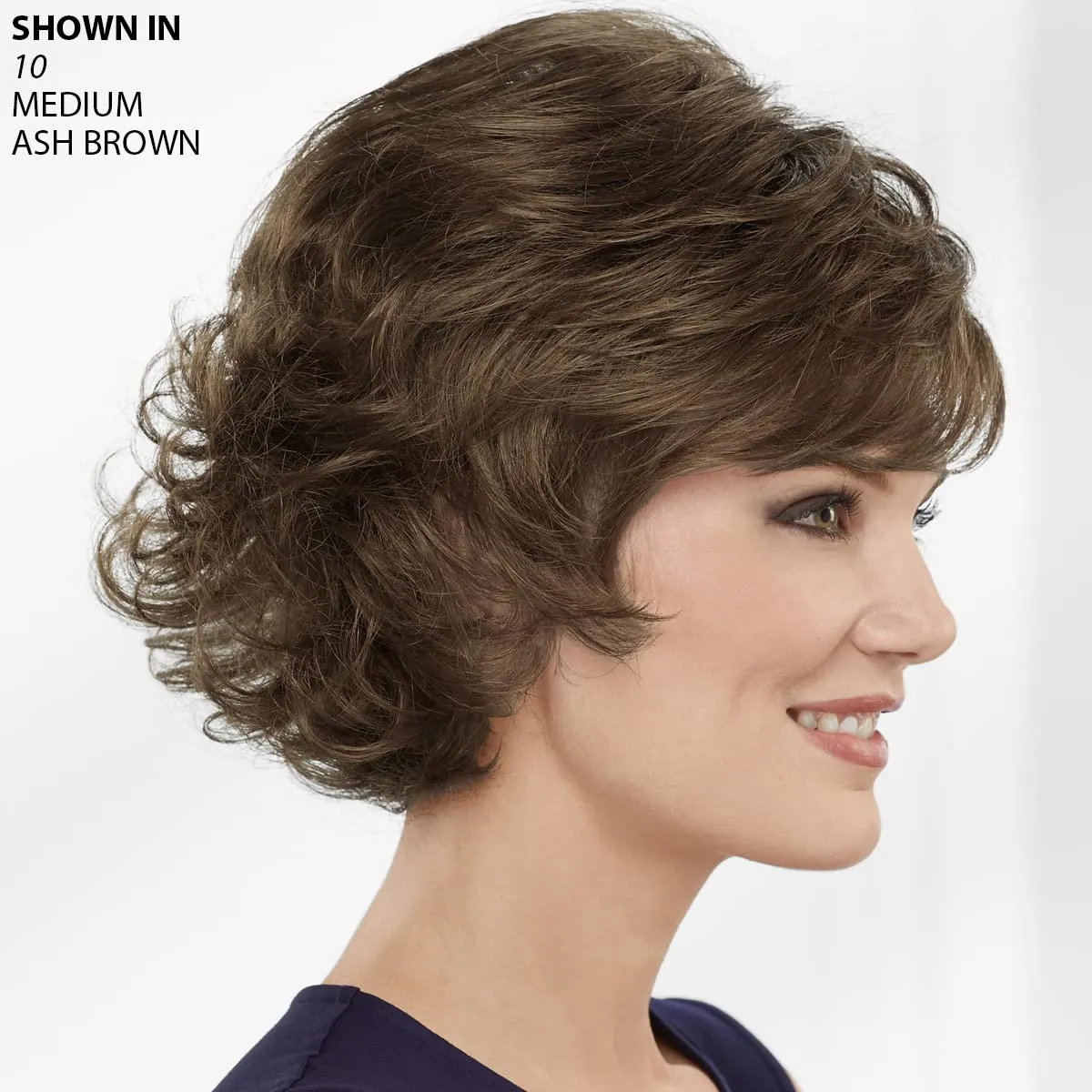 Paula Young Alex WhisperLite Wig Sassy Short Wig with Side-Swept Bangs and Tousled Curls/Multi-Tonal Shades of Blonde, Silver, Brown and Red