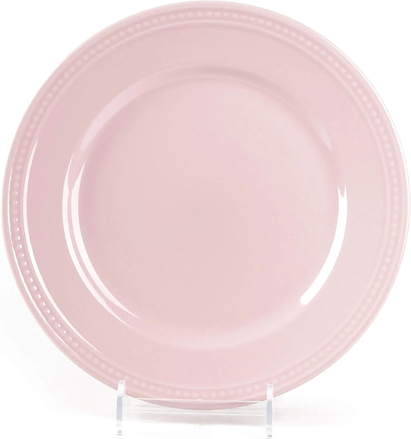 Pearl Dots Stoneware Dinnerware Set (20pc Set, Pink)