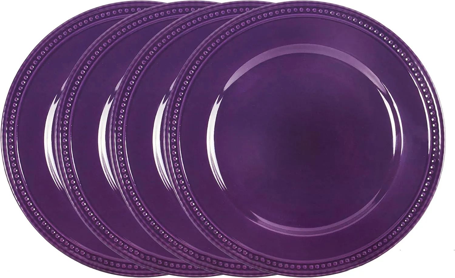 Pearl Dots Stoneware Dinnerware Set (20pc Set, Purple)