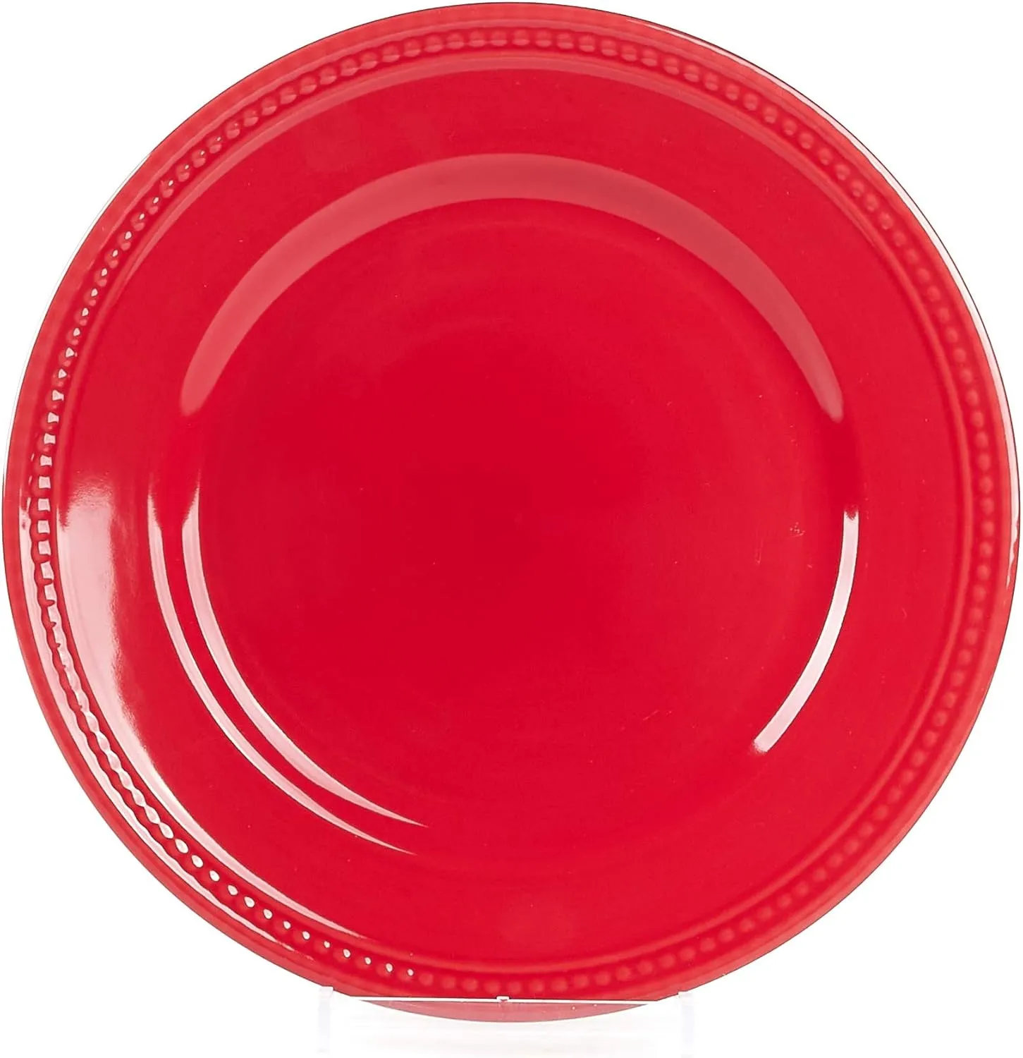 Pearl Dots Stoneware Dinnerware Set (20pc Set, Red)