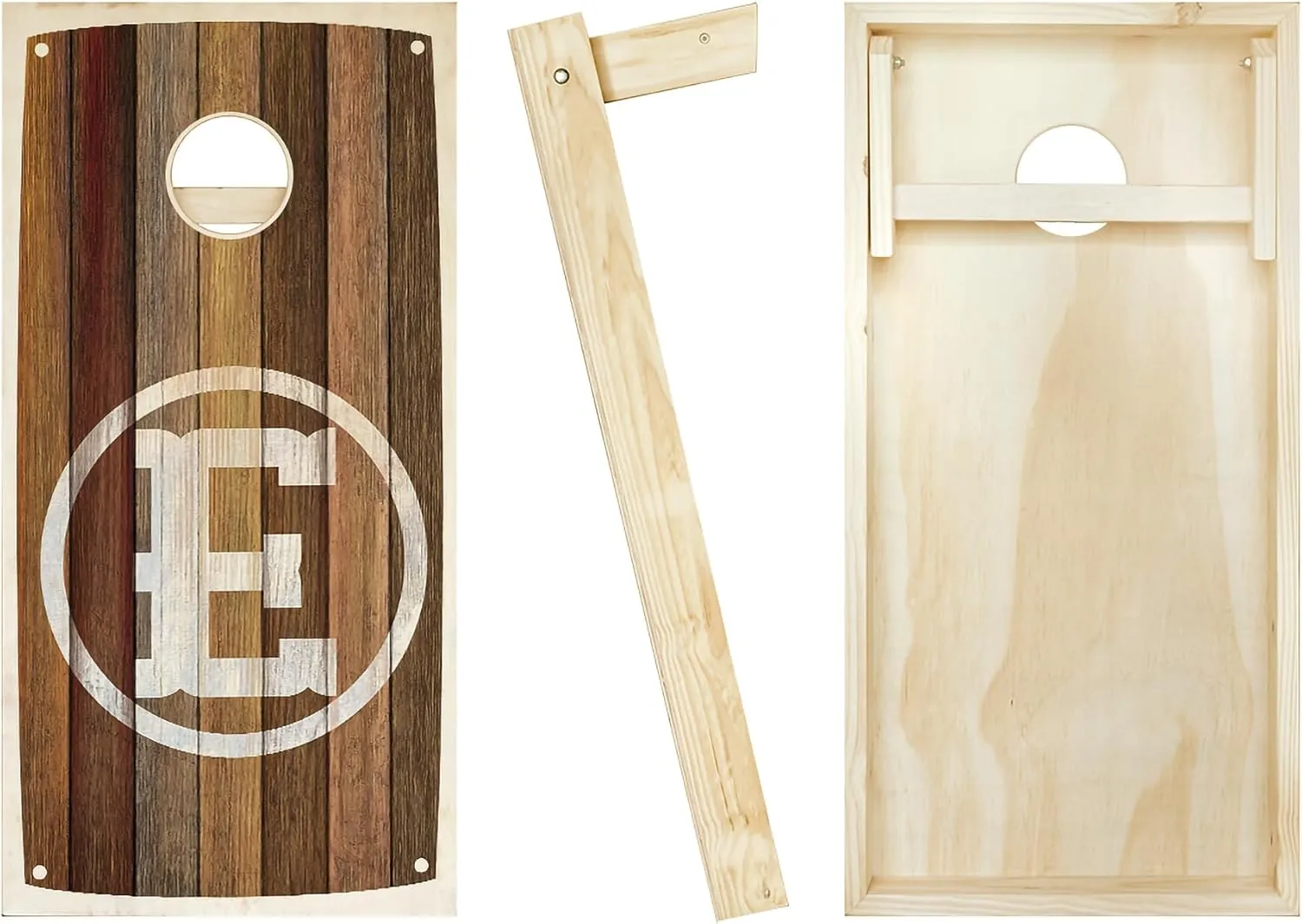 Personalized Barnwood Monogram Cornhole Boards - Includes 2 Boards and 8 Bags with Your Personalization