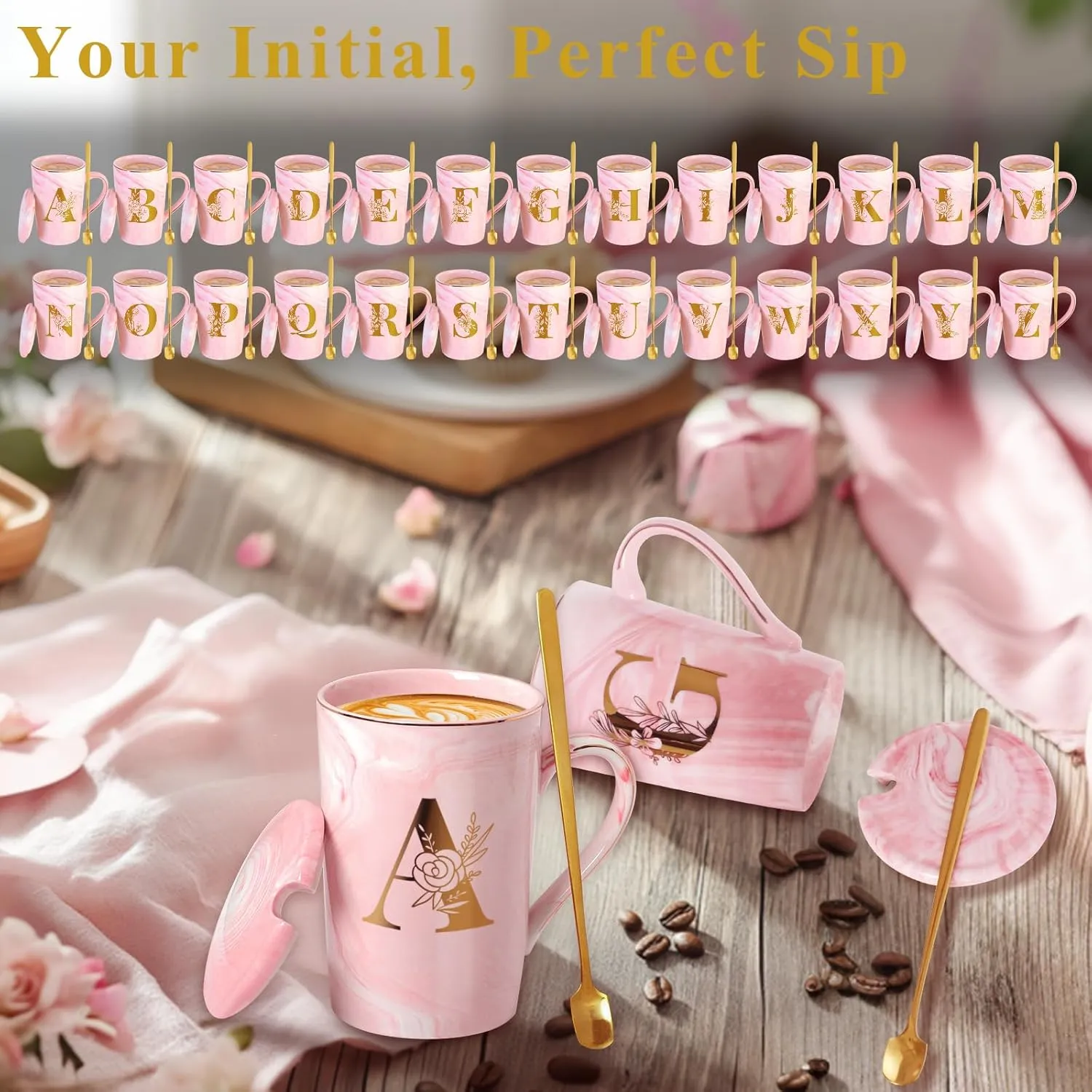 Personalized Ceramic Coffee Mug with Lid Tea Cup Girlfriend Gf Gifts Future Mrs Her Women Boyfriend 1 One Year Anniversary Meaningful Cute Romantic Christmas Xmas First Valentines I Love You More,C