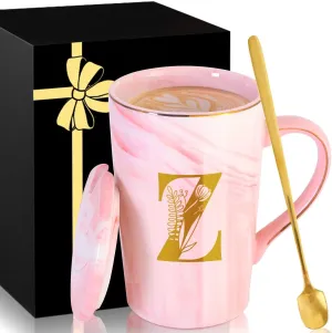 Personalized Ceramic Coffee Mug with Lid Tea Cup Women Men Teacher Gifts Female Male Preschool Kindergarten Pre K Prek Middle High School First Year 1st 2nd 3rd 4th 5th Grade,Z