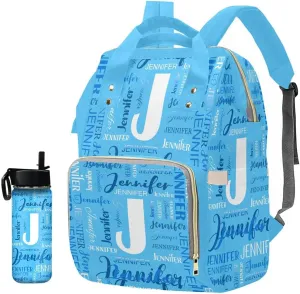 Personalized Diaper Bag Customized Monogram Purple Waterproof Nursing Bags Custom Mommy Daypack with Name for Travel Outside Daily Use