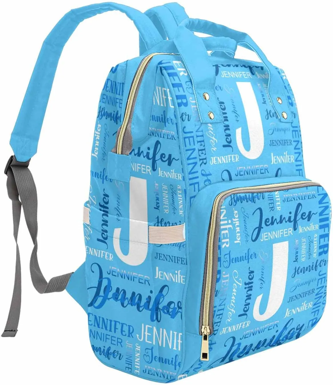 Personalized Diaper Bag Customized Monogram Purple Waterproof Nursing Bags Custom Mommy Daypack with Name for Travel Outside Daily Use