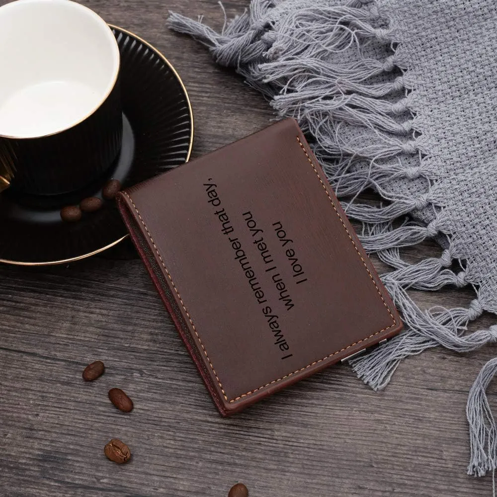 Personalized Engraved Wallet, Custom Photo Wallets for Men, Engraved Customized Leather Wallet for Men, Dad, Son, BF