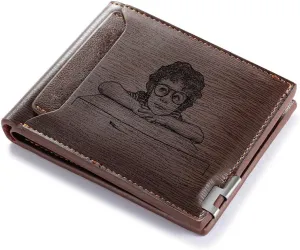 Personalized Engraved Wallet, Custom Photo Wallets for Men, Engraved Customized Leather Wallet for Men, Dad, Son, BF