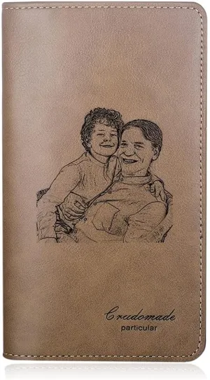 Personalized Engraved Wallet, Custom Photo Wallets for Men, Engraved Customized Leather Wallet for Men, Dad, Son, BF