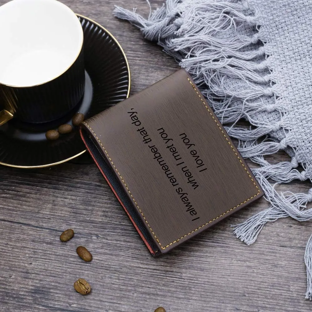 Personalized Engraved Wallet, Custom Photo Wallets for Men, Engraved Customized Leather Wallet for Men, Dad, Son, BF
