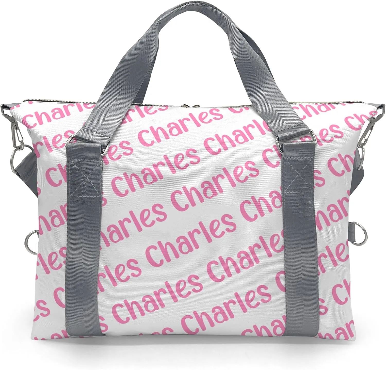 Personalized Initial Travel Duffel Bag,Birthday Gift Bag,Custom Sports Bag, Personalized Weekender Bag,Monogram Overnight Bag Gift,Overnight Weekender Bags Pink