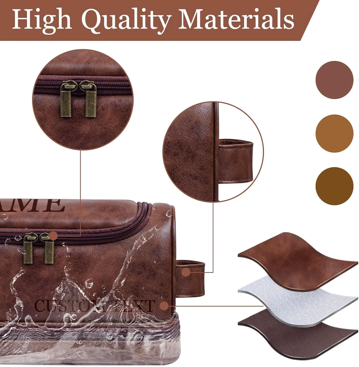 Personalized men's toiletry bags, engraved name and design toiletry bags, customized travel razor bags for groomsmen, gifts for Christmas, birthdays, dads, husbands, grandfathers, loved ones