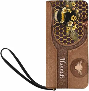 Personalized Name Handbags Clutch Purse, Happiness Is Being A Mom Grandma And A Great Grandma Women's Clutch Purse