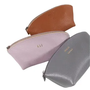 Personalized Toiletry Bags for Women and Men - Custom Leather Cosmetic Bag - Makeup Pouch - Travelling Essentials - Gifts for Man and Woman (Pouch - Personalized)