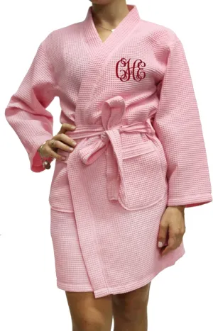 Personalized Waffle Bridesmaid Kimono Robe - Wedding Bridal Party Robes - Women's Bathrobe - Custom Monogrammed