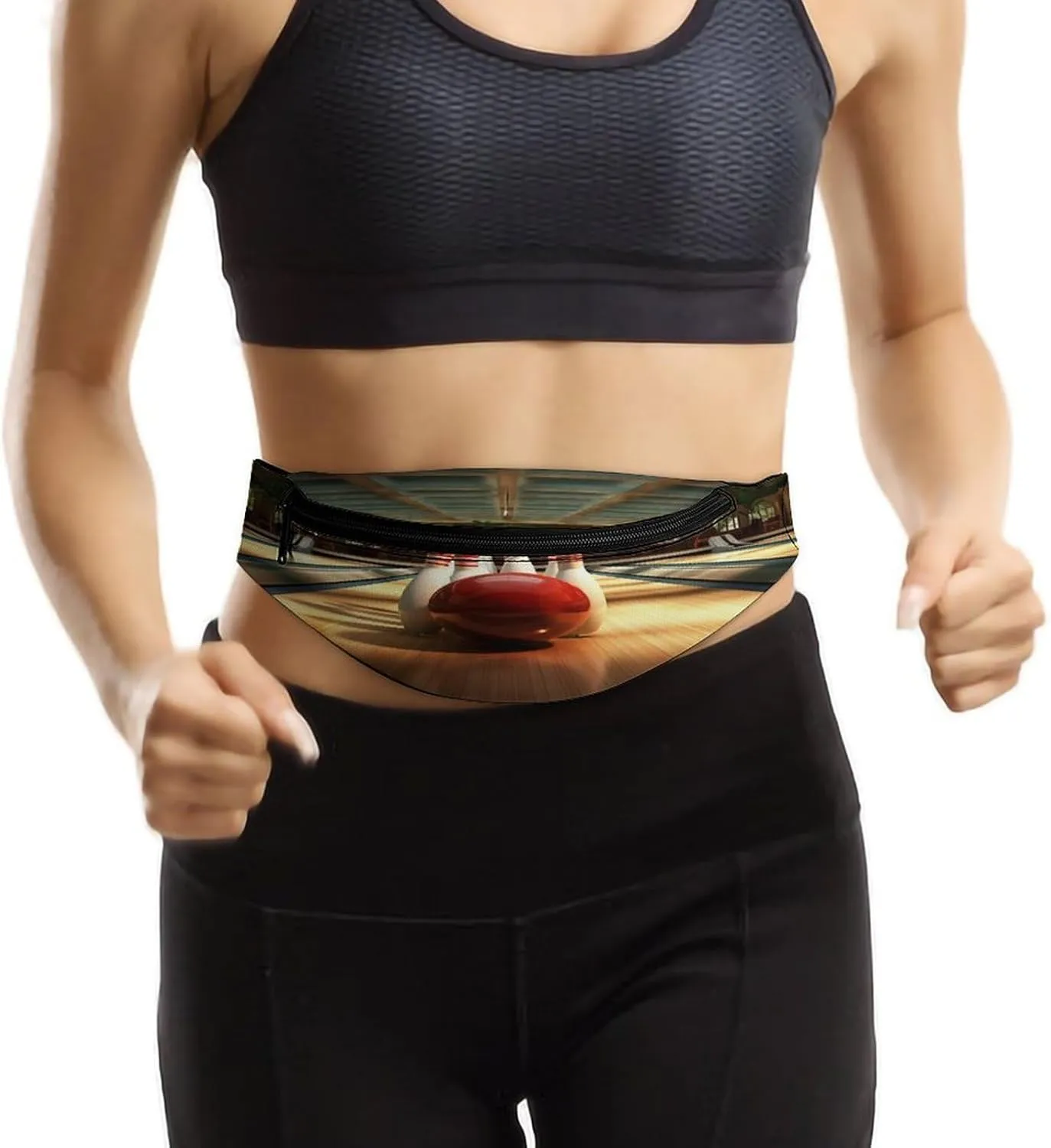 Personalized Waist Packs with Adjustable Strap,Bowling Club CrossBody Fanny Pack Casual Bag for Travel Sports Running Hiking